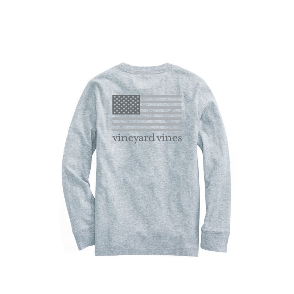 Vineyard Vines Long-Sleeve Tonal Flag Pocket Tee